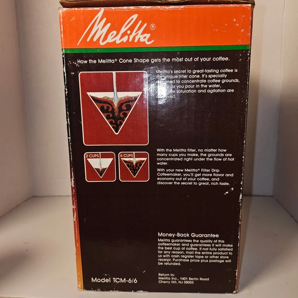 NOB‎ Melitta Thermos Filter Drip Coffeemaker 1x6 Cone TCM-6/6 West Germany 1983